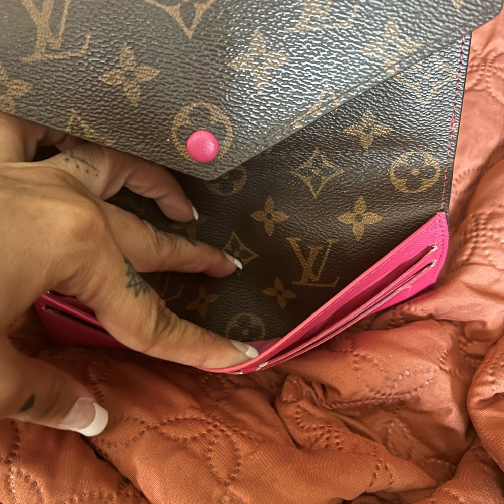 Louis Vuitton Brown and Pink Monogram Wallet